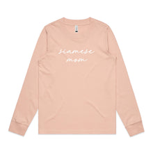 Load image into Gallery viewer, Breed Specific Cat Mom (thin cursive) Long Sleeve T-Shirt