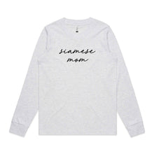 Load image into Gallery viewer, Breed Specific Cat Mom (thin cursive) Long Sleeve T-Shirt