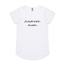 Load image into Gallery viewer, Breed Specific Cat Mom (thin cursive) Ladies T-Shirt