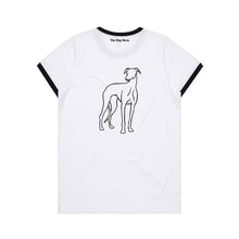 Load image into Gallery viewer, Greyhound Mum Breed Illustration Ringer T-Shirt