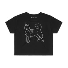 Load image into Gallery viewer, Husky Mum Breed Illustration Crop T-Shirt