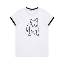 Load image into Gallery viewer, Frenchie Mum Breed Illustration Ringer T-Shirt