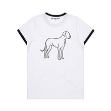 Load image into Gallery viewer, Great Dane Mum Breed Illustration Ringer T-Shirt