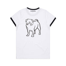 Load image into Gallery viewer, Pug Mum Breed Illustration Ringer T-Shirt