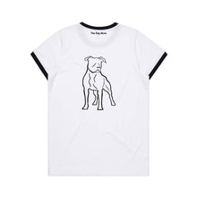 Load image into Gallery viewer, Staffy Mum Breed Illustration Ringer T-Shirt
