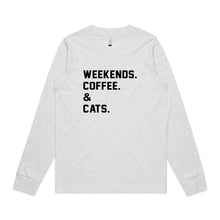 Load image into Gallery viewer, WEEKENDS. ?? &amp; CATS. Long Sleeve T-Shirt
