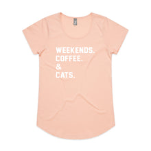 Load image into Gallery viewer, WEEKENDS. ?? &amp; CATS. Ladies T-Shirt