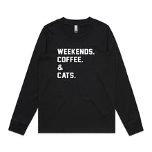 Load image into Gallery viewer, WEEKENDS. ?? &amp; CATS. Long Sleeve T-Shirt