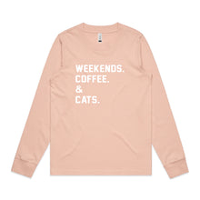 Load image into Gallery viewer, WEEKENDS. ?? &amp; CATS. Long Sleeve T-Shirt