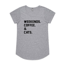Load image into Gallery viewer, WEEKENDS. ?? &amp; CATS. Ladies T-Shirt