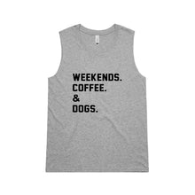 Load image into Gallery viewer, WEEKENDS. ?? &amp; DOGS. Ladies Tank
