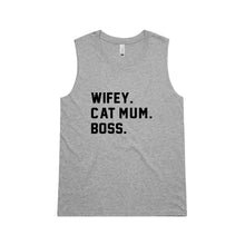 Load image into Gallery viewer, WIFEY. CAT MUM. BOSS. Ladies Tank