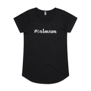 #catmum (thick cursive) Ladies T-Shirt