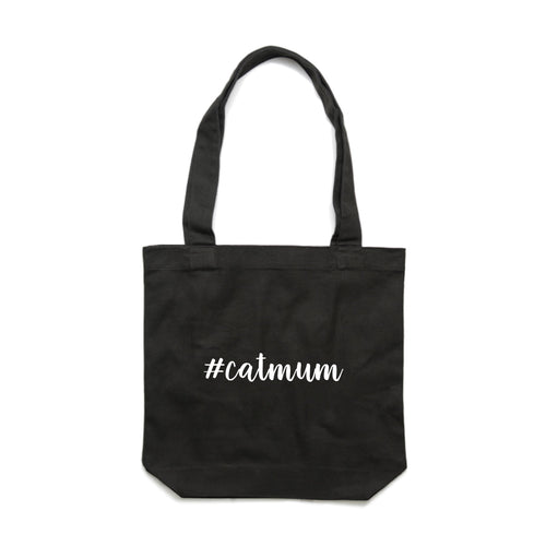 #catmum (thick cursive) Luxe Tote Bag