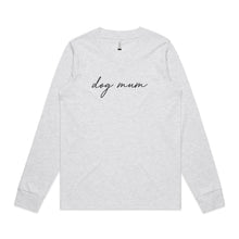 Load image into Gallery viewer, dog mum (thin cursive) Long Sleeve T-Shirt