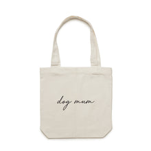 Load image into Gallery viewer, dog mum (thin cursive) Luxe Tote Bag