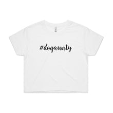 Load image into Gallery viewer, #dogaunty (thick cursive) Crop T-Shirt