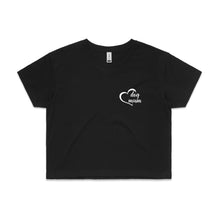 Load image into Gallery viewer, dogmum heart (thick cursive) LC Crop T-Shirt