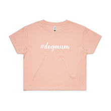 Load image into Gallery viewer, #dogmum (thick cursive) Crop T-Shirt