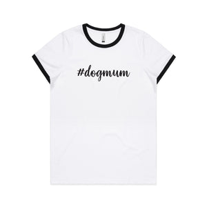 #dogmum (thick cursive) Ringer T-Shirt