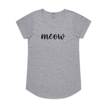 Load image into Gallery viewer, meow (thick cursive) Ladies T-Shirt