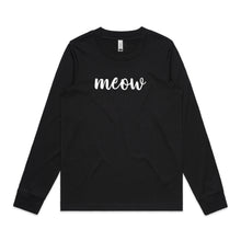 Load image into Gallery viewer, meow (thick cursive) Long Sleeve T-Shirt