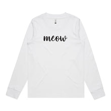 Load image into Gallery viewer, meow (thick cursive) Long Sleeve T-Shirt