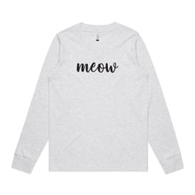 Load image into Gallery viewer, meow (thick cursive) Long Sleeve T-Shirt