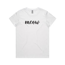 Load image into Gallery viewer, meow (thick cursive) Classic T-Shirt