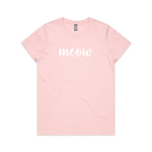 Load image into Gallery viewer, meow (thick cursive) Classic T-Shirt