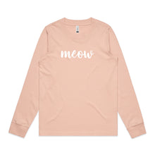 Load image into Gallery viewer, meow (thick cursive) Long Sleeve T-Shirt