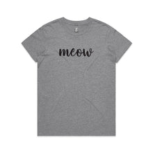 Load image into Gallery viewer, meow (thick cursive) Classic T-Shirt