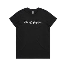 Load image into Gallery viewer, meow (thin cursive) Classic T-Shirt