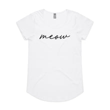Load image into Gallery viewer, meow (thick cursive) Ladies T-Shirt