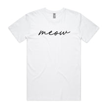 Load image into Gallery viewer, meow (thin cursive) Unisex T-Shirt