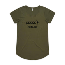 Load image into Gallery viewer, [name]'s mum (thick cursive) Ladies T-Shirt