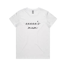 Load image into Gallery viewer, [name]'s mum (thin cursive) Classic T-Shirt