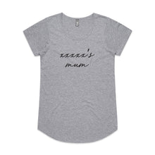 Load image into Gallery viewer, [name]'s mum (thin cursive) Ladies T-Shirt