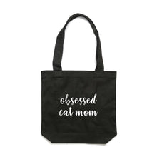 Load image into Gallery viewer, Obsessed cat mom (thick cursive) Luxe Tote Bag