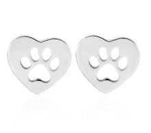 Load image into Gallery viewer, Paw Print on my Heart Earrings