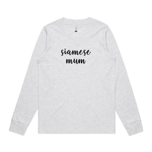 Load image into Gallery viewer, Breed Specific Cat Mum (thick cursive) Long Sleeve T-Shirt