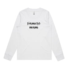 Load image into Gallery viewer, Breed Specific Cat Mum (thick cursive) Long Sleeve T-Shirt